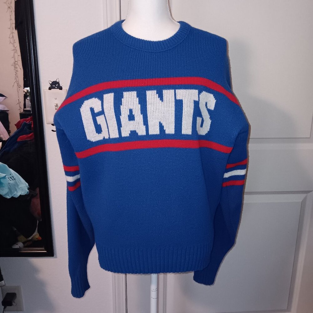 VINTAGE NFL Cliff Engle New York Giants Knit Wool Blend Sweater - Adult Medium